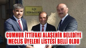 Cumhur İttifakı Alaşehir Belediye Meclis Üyeleri Listesi Belli Oldu