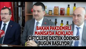 Manisa'lı Bakan Pakdemirli Açıkladı : Çiftçilere Destek Ödemesi Bugün Başlıyor