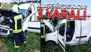 Alaşehir'de Otomobil Şarampole Yuvarlandı : 3 Yaralı