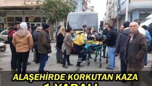 Alaşehir'de Motosiklet ile Minibüs Çarpıştı : 1 Yaralı