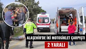 Alaşehir'de iki motosiklet çarpıştı : 2 Yaralı