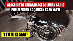 Alaşehir'de polis ekiplerinden kaçan aranan zanlı kaza yaparak yakalandı 