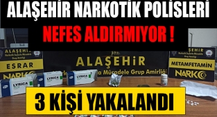 Alaşehir'de durdurulan 3 şüpheliden uyuşturucu maddeler ele geçirildi