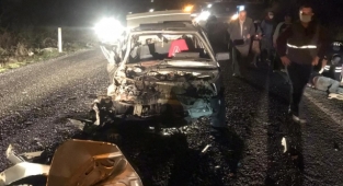 Soma'da otomobil ile traktör çarpıştı : 1 Ölü, 6 Yaralı