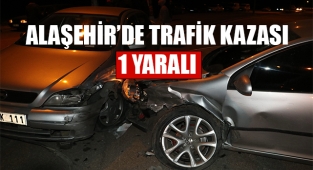 Alaşehir kenan evren parkında iki otomobil çarpıştı : 1 yaralı