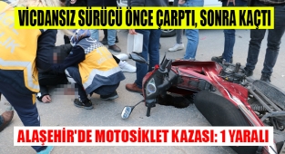 Alaşehir'de iki motosiklet çarpıştı : 1 Yaralı