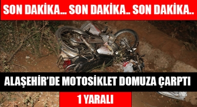 Alaşehir'de domuza çarpan motosiklet sürücüsü yaralandı