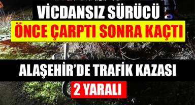 Alaşehir'de otomobilin motosiklete çarpması sonucu 2 kişi yaralandı