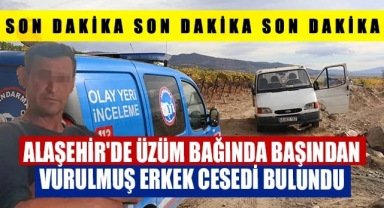 Alaşehir'de üzüm bağında başından vurulmuş erkek cesedi bulundu